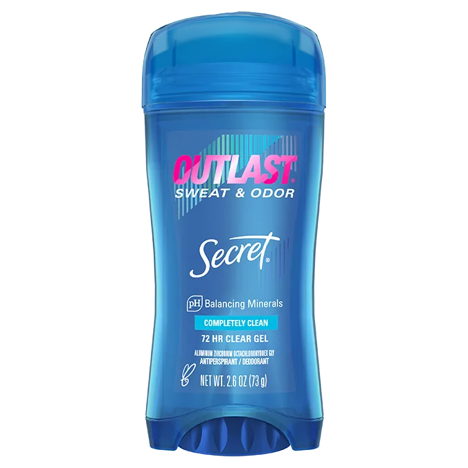 SECRET OUTLAST SWEAT & ODOR 72 HOUR CLEAR GEL DEO MADE IN USA
