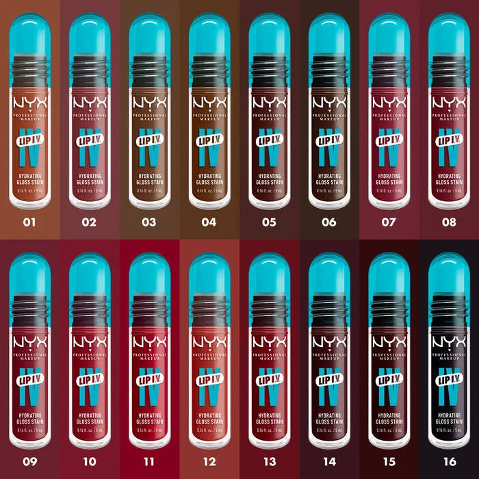 NYX PROFESSIONAL MAKEUP LIP I.V. HYDRATING LIP GLOSS STAIN (13 cranberry splash)