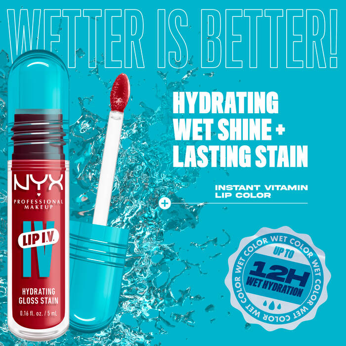 NYX PROFESSIONAL MAKEUP LIP I.V. HYDRATING LIP GLOSS STAIN (08 drippin in rose)