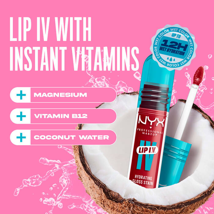 NYX PROFESSIONAL MAKEUP LIP I.V. HYDRATING LIP GLOSS STAIN (13 cranberry splash)