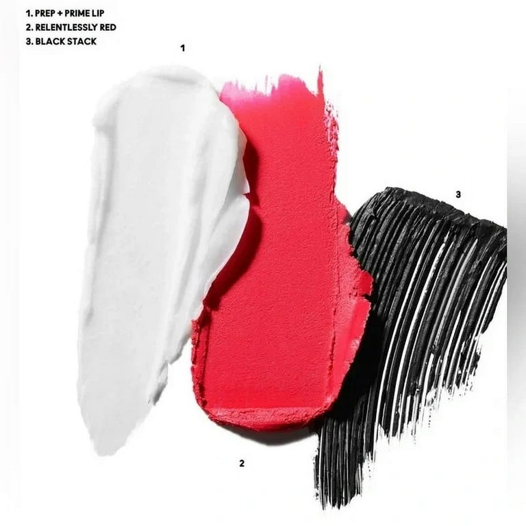 MAC COSMETICS LASHES TO LIPS KIT RED ( RELENTESSLY RED + BLACK MASCARA)