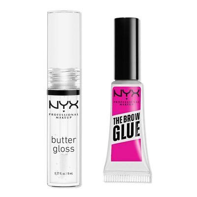 NYX PROFESSIONAL MAKEUP BUTTER GLOSS & THE BROW GLUE DUO KIT