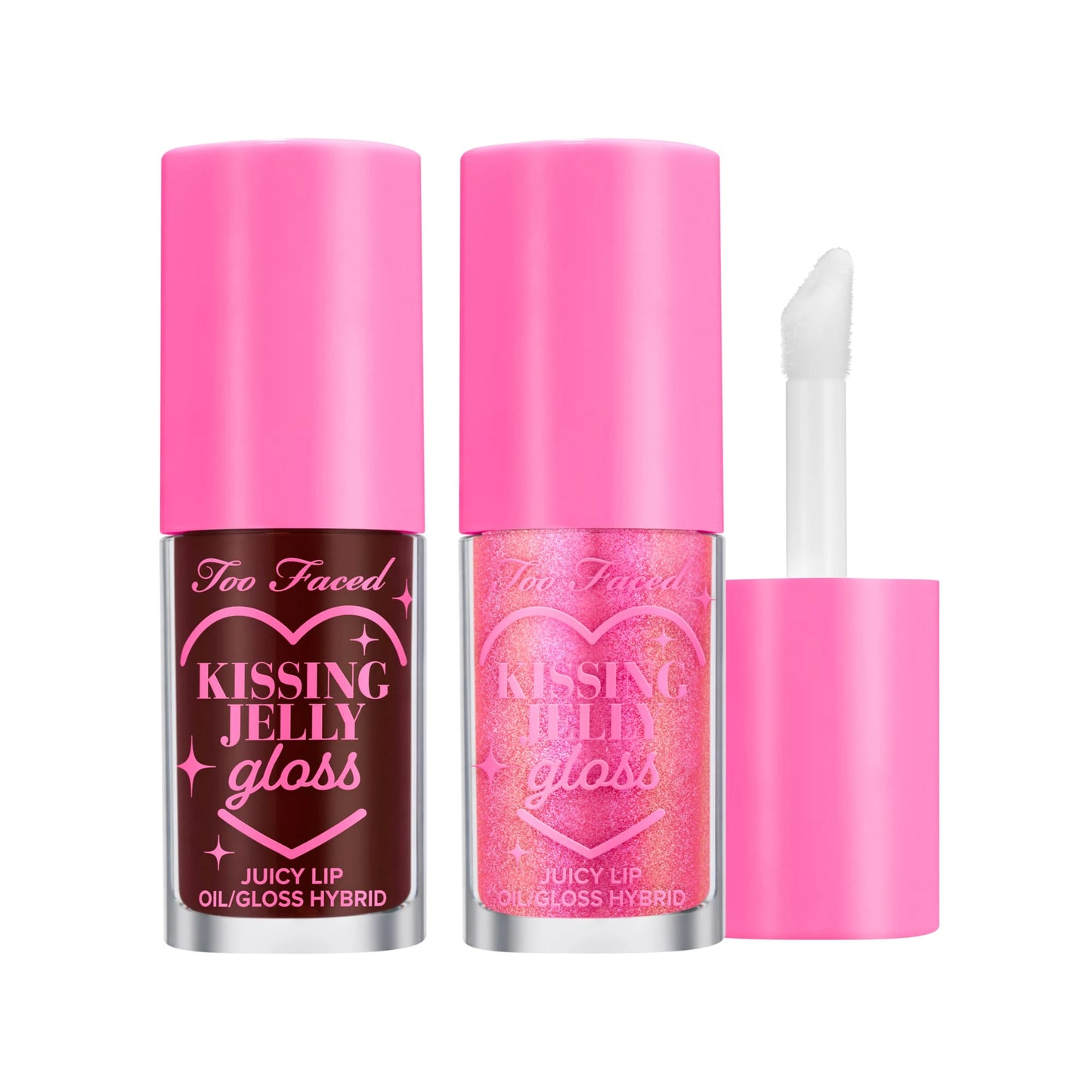 Too Faced Kissing Jelly Lip Oil Gloss: Perfect Pair Set (bubblegum +black cherry)