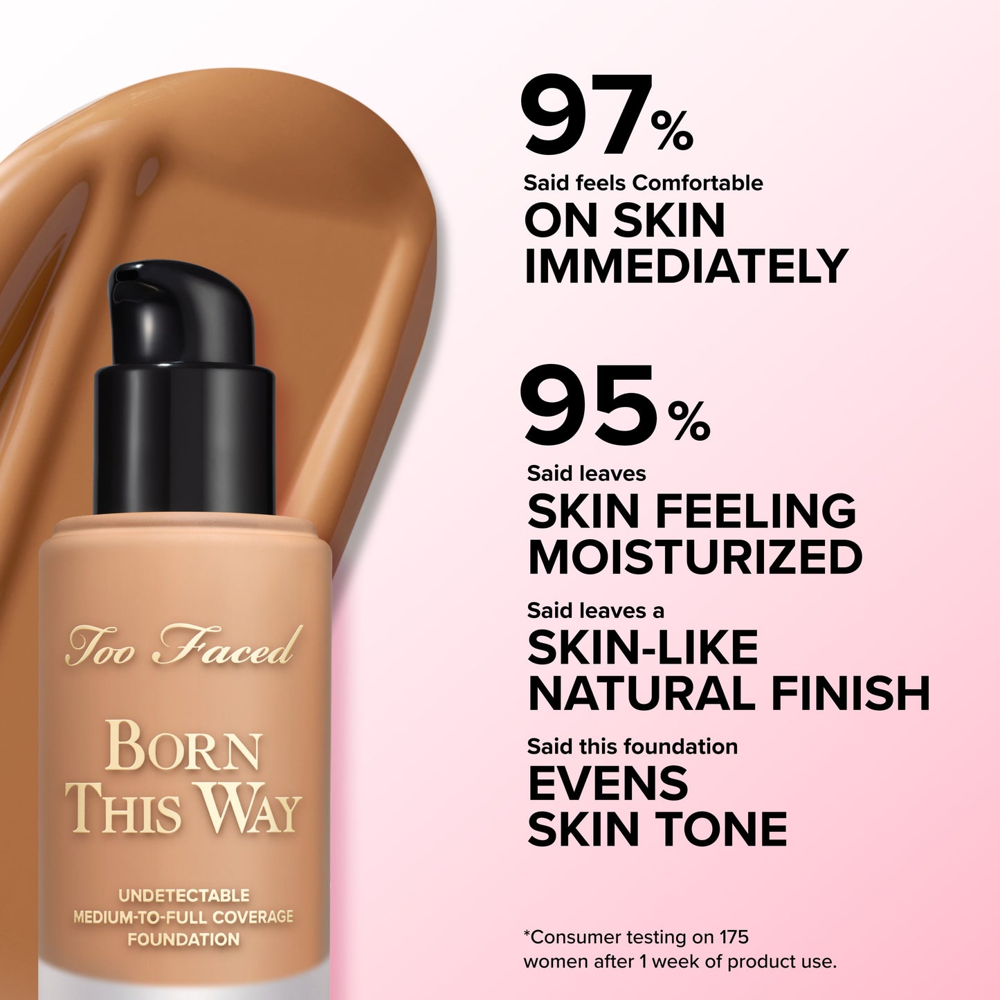 TOO FACED BORN THIS WAY UNDETECTABLE MEDIUM TO FULL COVERAGE FOUNDATION (ALMOND)