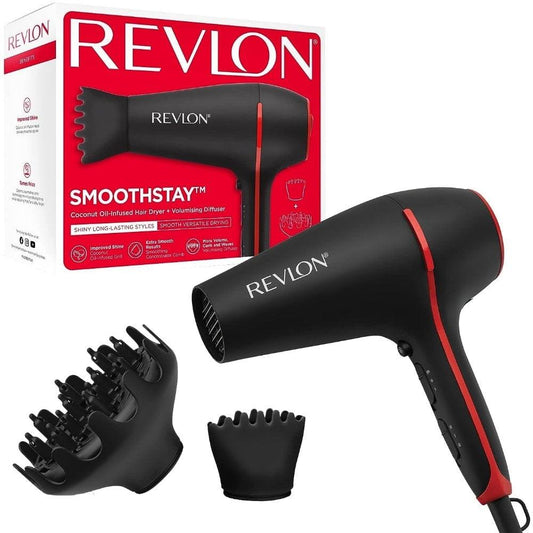 Revlon Pro Collection Smoothstay Coconut Oil Infused Hair Dryer & Volumiser With Diffuser