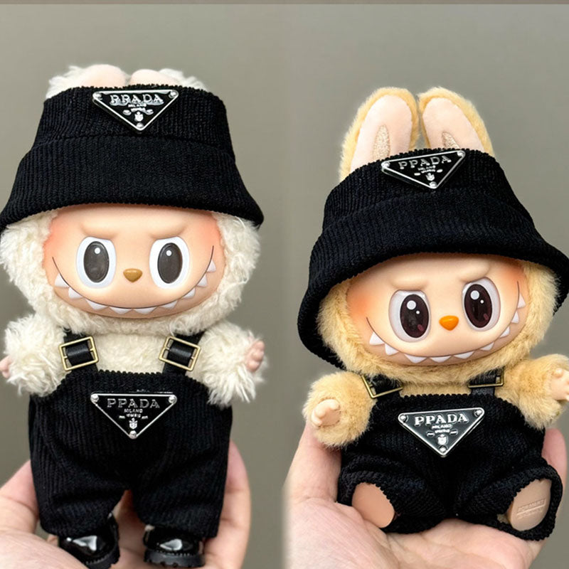 LABUBU CLOTHES AS PICTURE BLACK AND WHITE PRADA