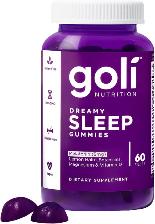 GOLI NUTRITION DREAMY SLEEP GUMMIES LEMON BALM BOTANICALS MAGNESIUM & VITAMIN D