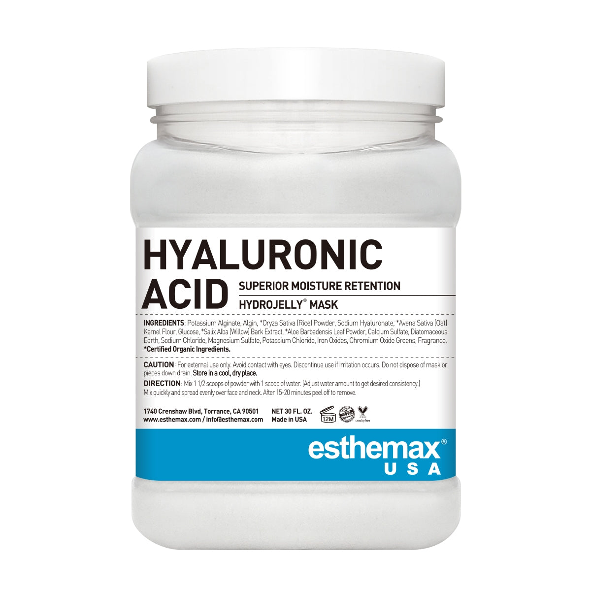 ESTHEMAX HYDROJELLY® MASKS NATURAL (HYALURONIC ACID)
