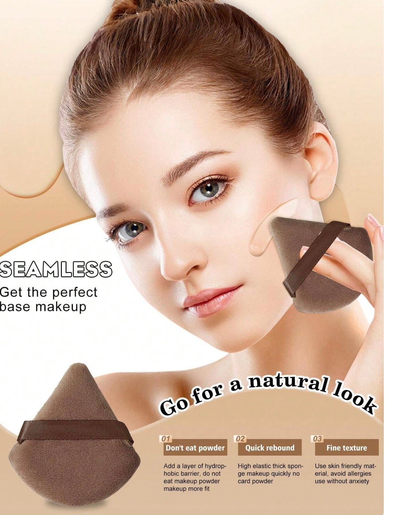 Makeup sponge v shape puff (5 pieces)