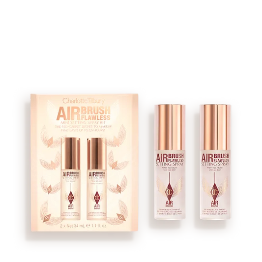 CHARLOTTE TILBURY AIRBRUSH FLAWLESS MINI SETTING SPRAY KIT TRAVEL SIZE FACE KIT