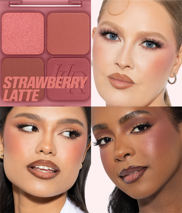 HUDA BEAUTY BLUSH FILTER BLURRING BLUSHIGHLTERS PALETTE (strawberry latte)
