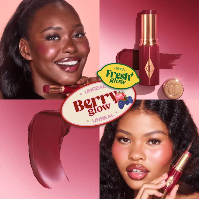 CHARLOTTE TILBURY UNREAL LIP + CHEEK GLOW BLUSH STICK WITH HYALURONIC ACID (BERRY GLOW)