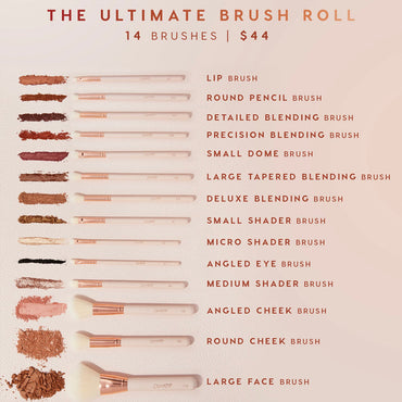 COLOURPOP MAKEUP BRUSH KIT ROLL MAKEUP TOOLS & ACCESSORIES (ULTIMATE BRUSH ROLL)