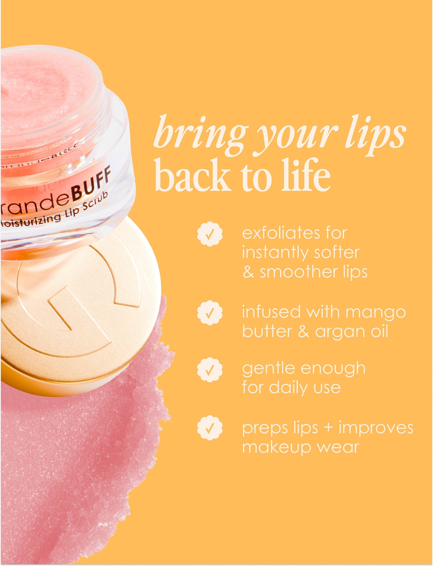 GRANDE COSMETICS STRAWBERRY CREAM LIP SCRUB WITH SHEA BUTTER