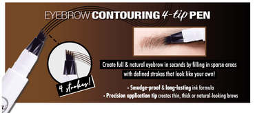 J.Cat Beauty Eyebrow Contouring 4-Tip Pen (Brown)