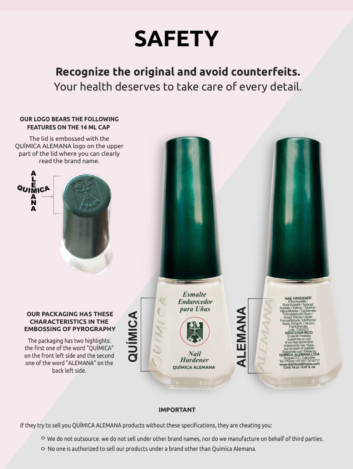 Quimica Alemana Nail Hardener/Esmalte Endurecedor Para Unas