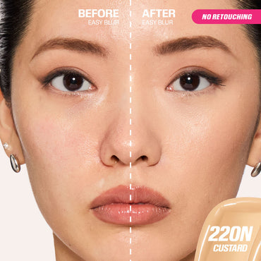 HUDA BEAUTY EASY BLUR NATURAL AIRBRUSH FOUNDATION WITH NIACINAMIDE (220 custard)