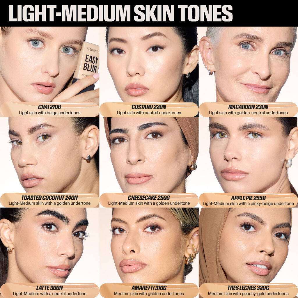 HUDA BEAUTY EASY BLUR NATURAL AIRBRUSH FOUNDATION WITH NIACINAMIDE (240 TOASTED COCONUT)