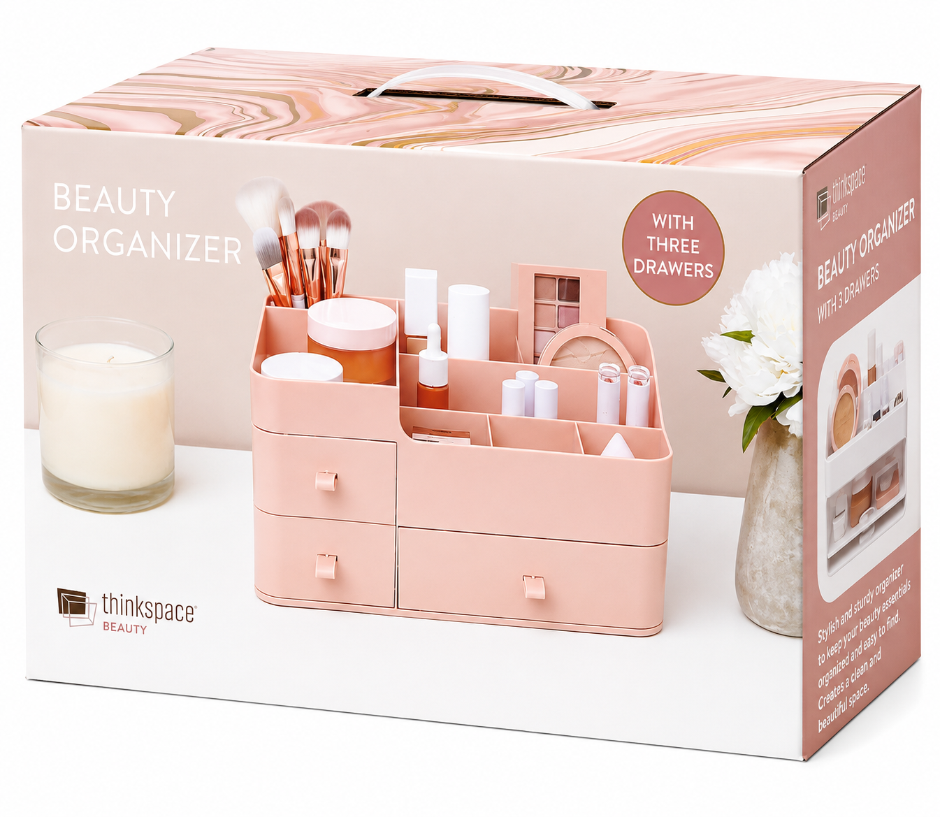 BEAUTY ORGANIZER WITH 3 DRAWERS