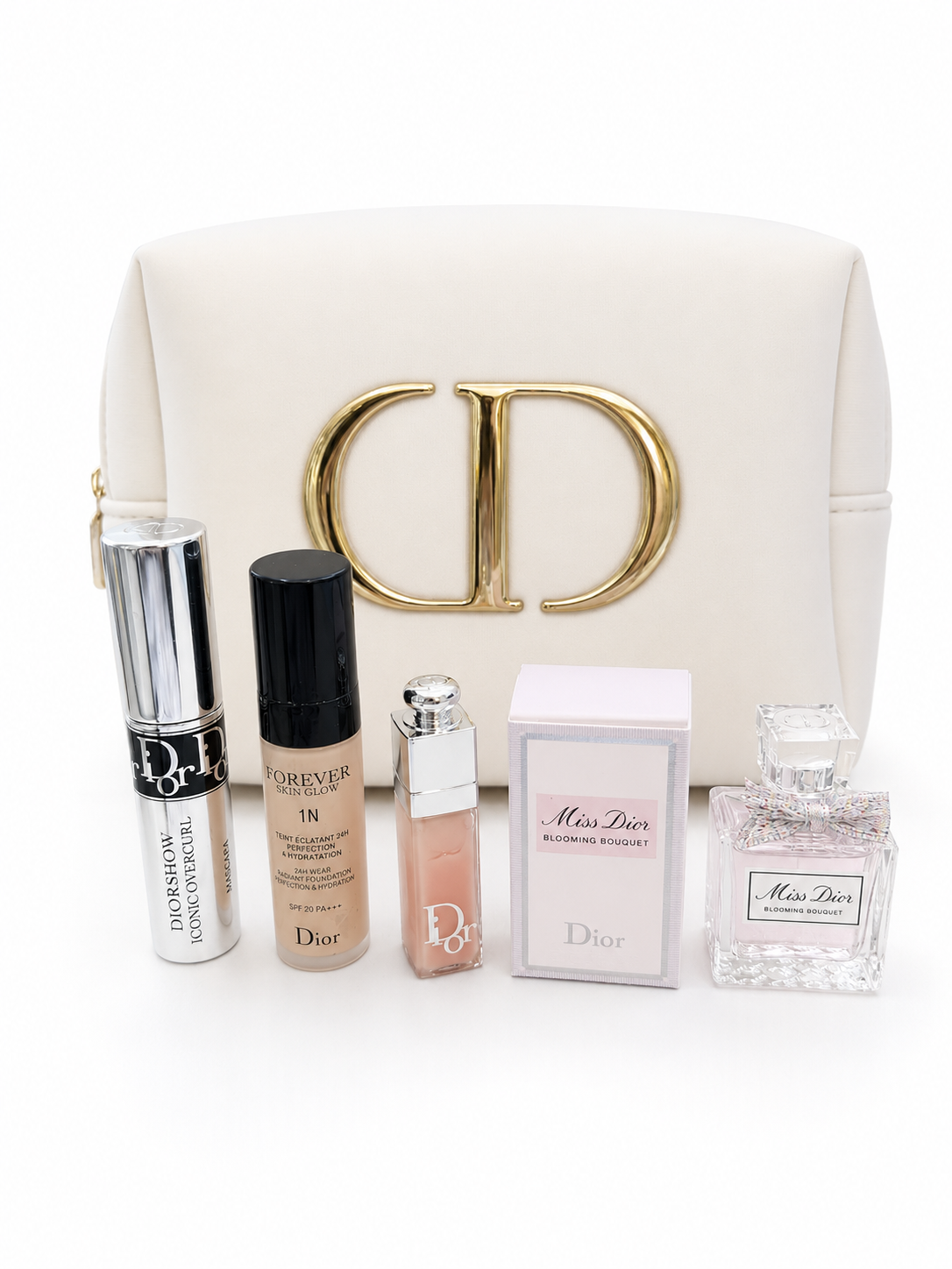 CHRISTINE DIOR WHITE BAG WITH 4 MINI