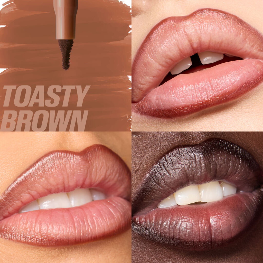 HUDA BEAUTY LIP CONTOUR LIP SATIN 12-HOUR WEAR (TOASTY BROWN)