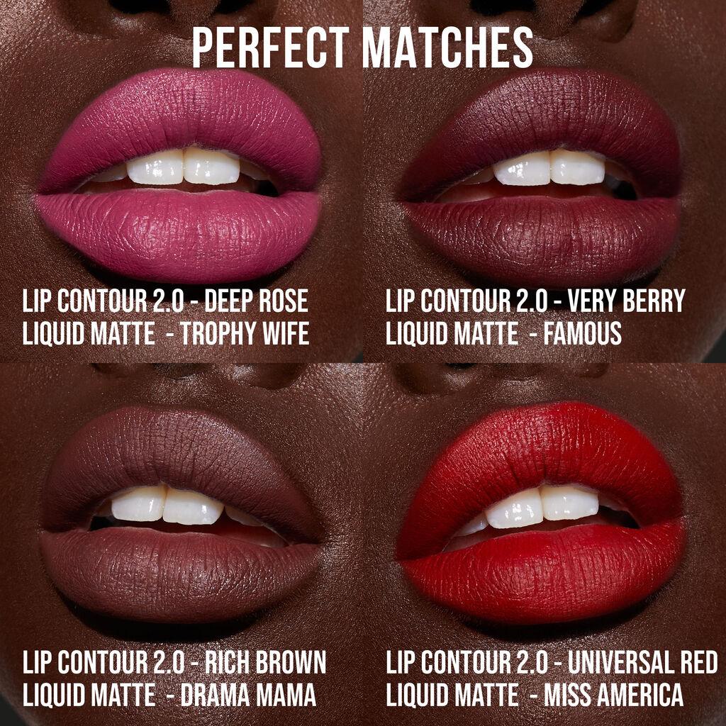Huda Beauty Lip Liner Lip Contour 2.0 Automatic Matte Lip Pencil (Deep Rose)