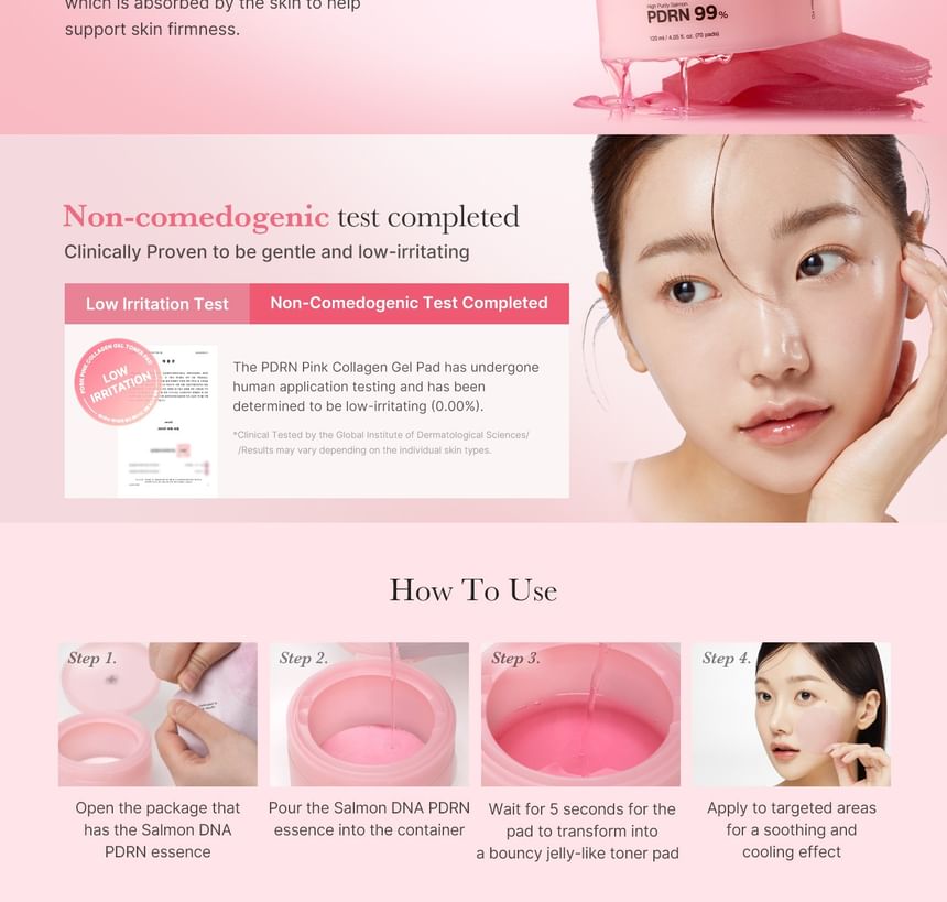 MEDICUBE PDRN PINK COLLAGEN TONNING GEL TONER PADS