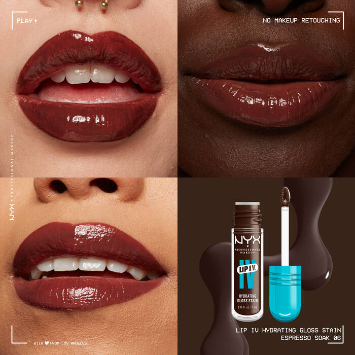 NYX PROFESSIONAL MAKEUP LIP I.V. HYDRATING LIP GLOSS STAIN (06 espresso soat)