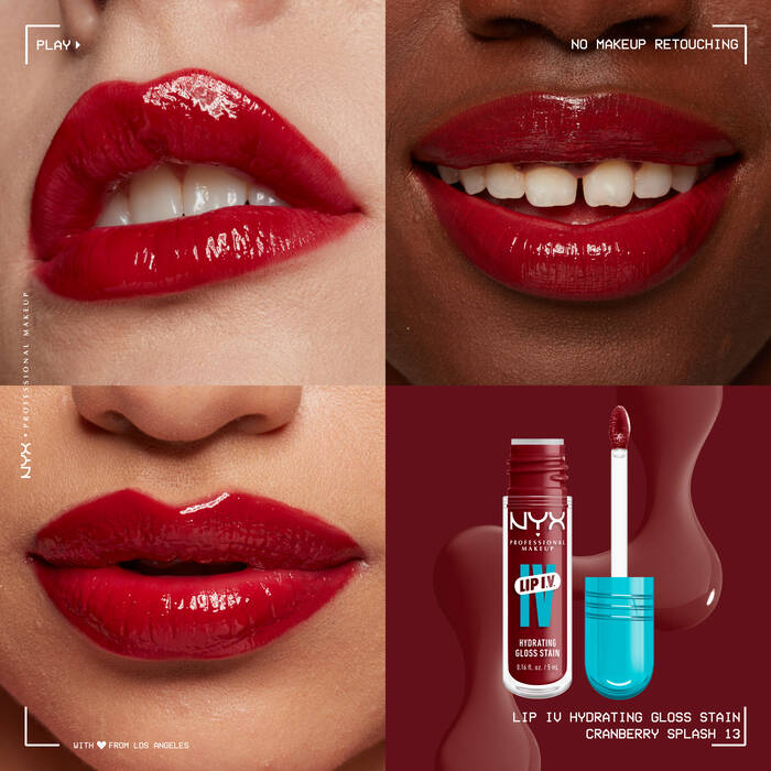 NYX PROFESSIONAL MAKEUP LIP I.V. HYDRATING LIP GLOSS STAIN (13 cranberry splash)