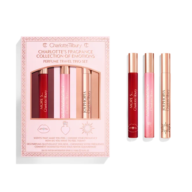 CHARLOTTE TILBURY FRAGRANCE COLLECTION OF EMOTIONS PERFUME TRAVEL TRIO SET LIMITED EDITION FRAGRANCE KIT