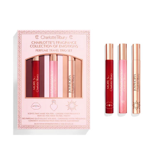 CHARLOTTE TILBURY FRAGRANCE COLLECTION OF EMOTIONS PERFUME TRAVEL TRIO SET LIMITED EDITION FRAGRANCE KIT