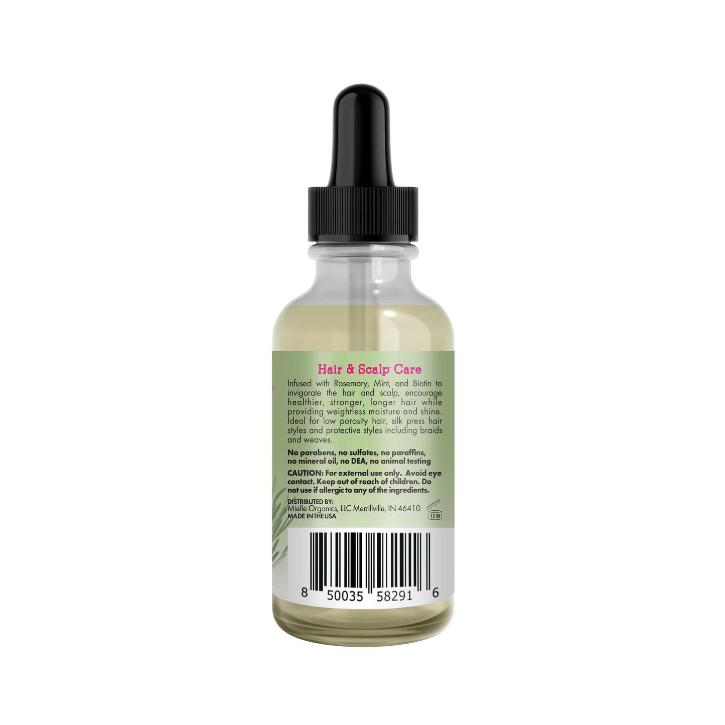 Mielle Organics Rosemary Light Mint Scalp & Hair Strengthening Oil With Biotin & Essential Oils