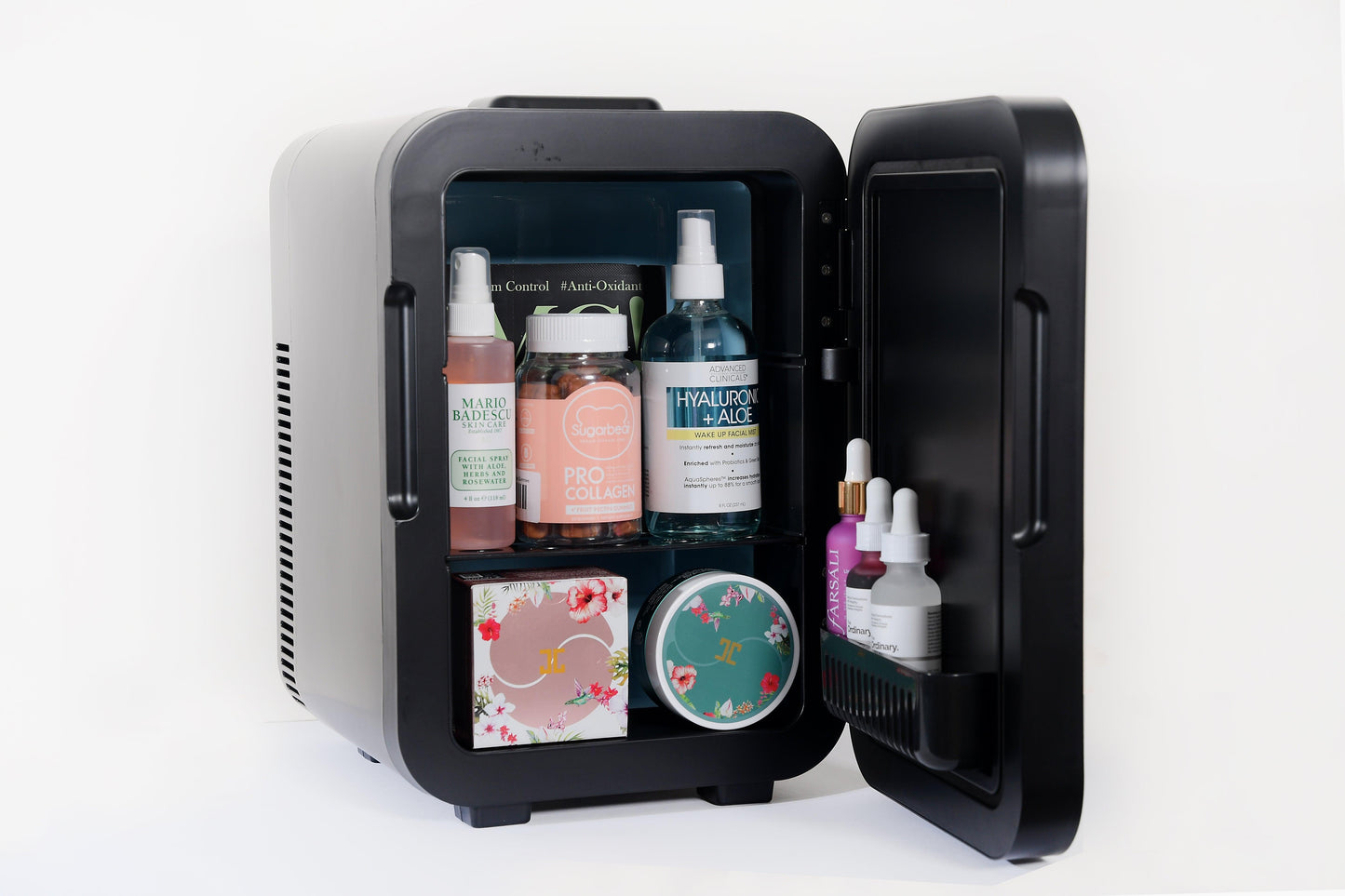Snapaholicshop Mini Fridge 10 L With Dimmable Led Mirror Portable Beauty