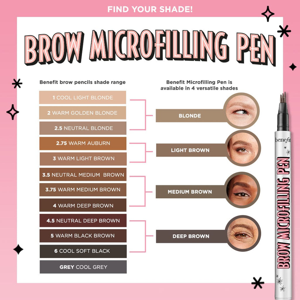 BENEFIT COSMETICS BROW MICROFILLING PEN (LIGHT BROWN)