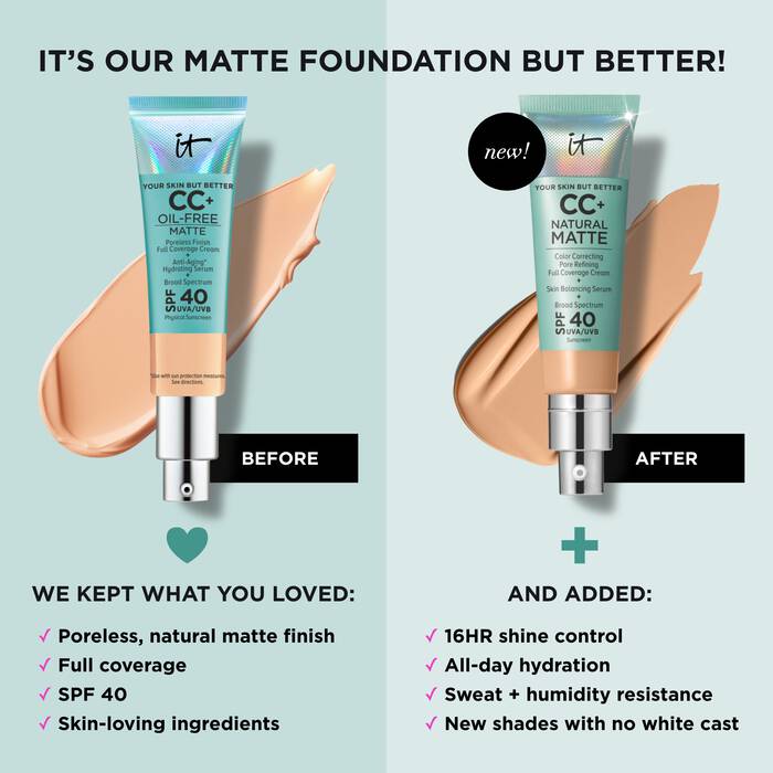 It Cosmetics Cc+ Cream Oil-Free Matte With Spf 40 (neutral tan)