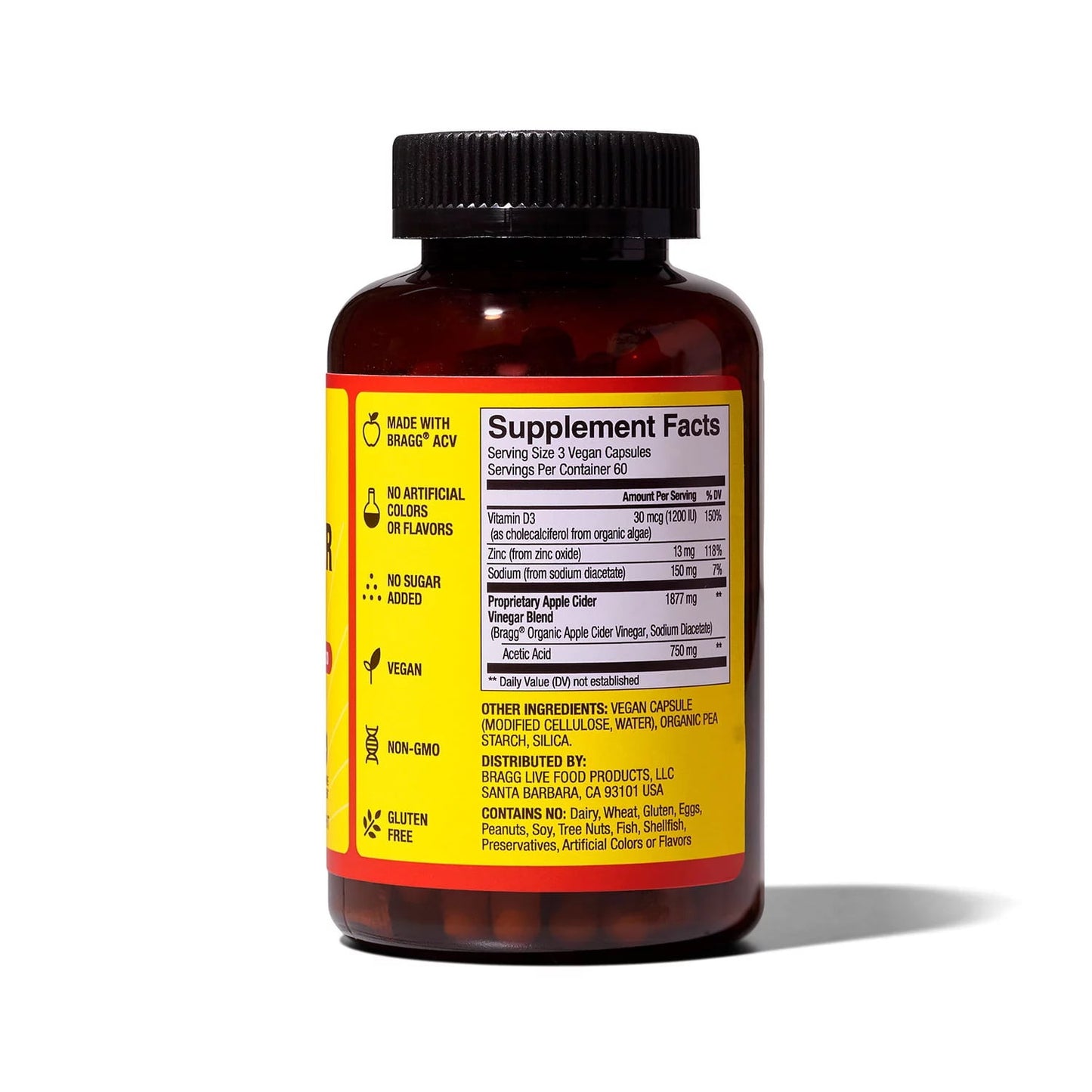 BRAGG APPLE CIDER VINEGAR 180 CAPSULES (IMPORTED FROM USA)