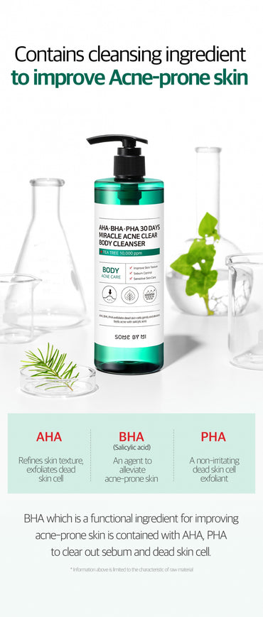 SOME BY MI | AHA, BHA, PHA 30 Days Miracle acne clear body cleanser400 g