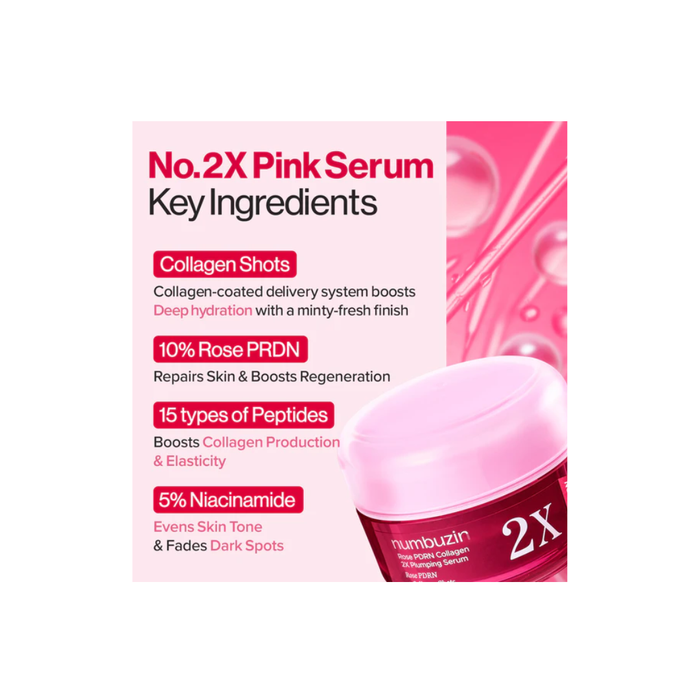 NUMBUZIN ROSE PDRN COLLAGEN 2X PLUMPING SERUM + COLLAGEN SHOTS