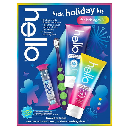 hello Kids Toothbrush and Kids Toothpaste Holiday Gift Set