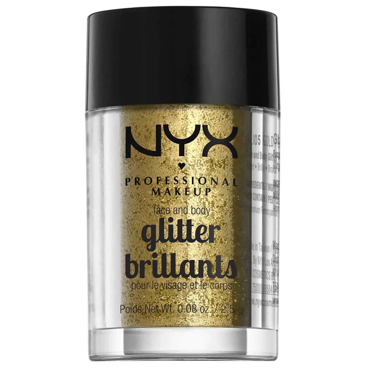 NYX PROFESSIONAL MAKEUP FACE AND BODY GLITTER (GOLD)
