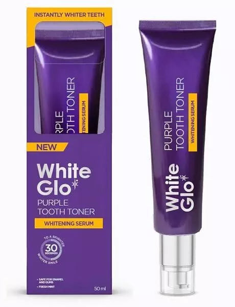 WHITE GLO PURPLE TOOTH TONER WHITENING SERUM INSTANT COLOUR CORRECTOR