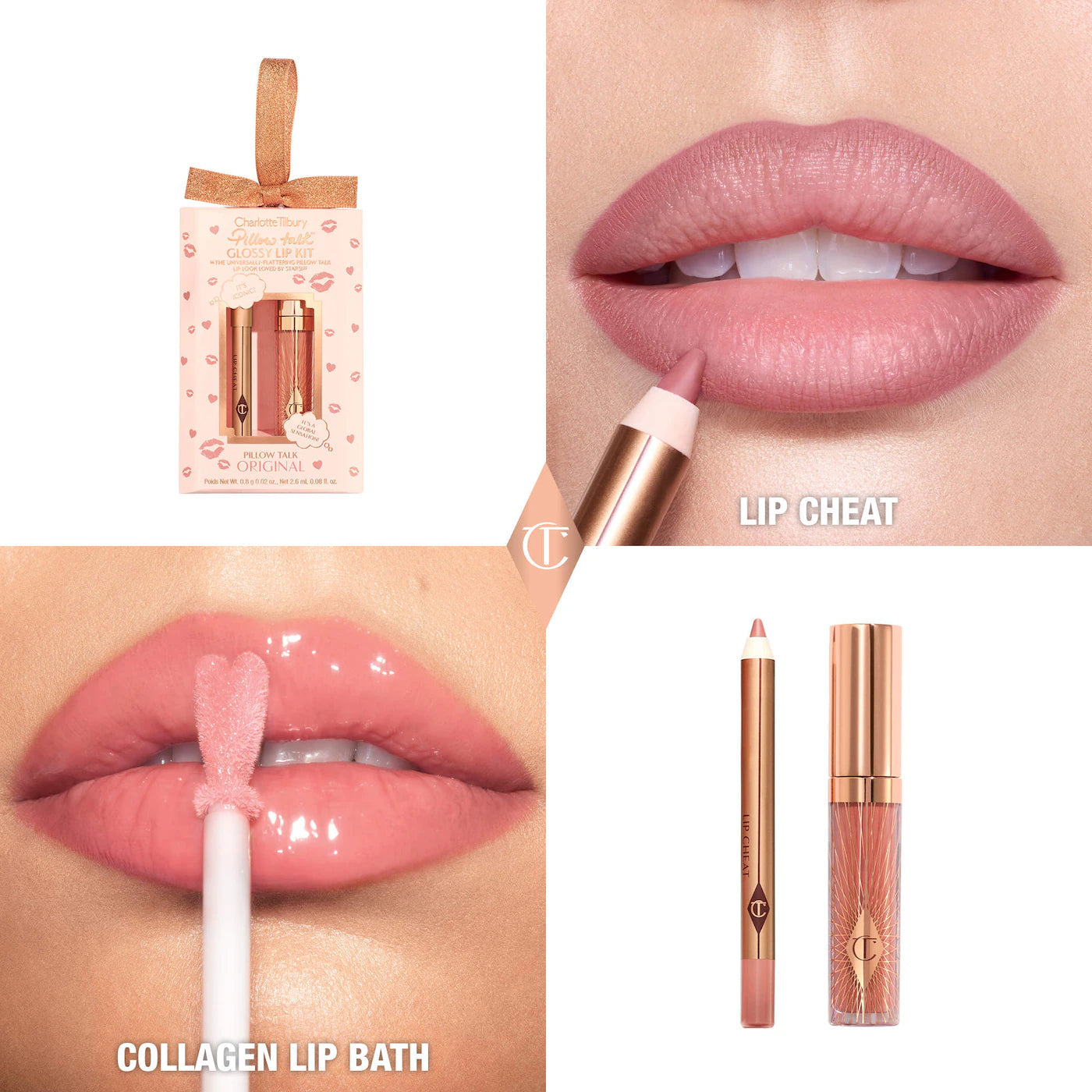 CHARLOTTE TILBURY PILLOW TALK GLOSSY LIP KIT PILLOW TALK ORIGINAL