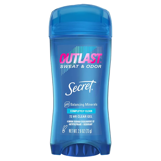 SECRET OUTLAST SWEAT & ODOR 72 HOUR CLEAR GEL DEO MADE IN USA