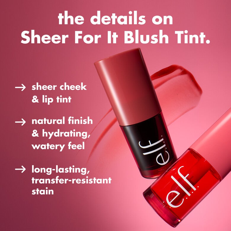 E.L.F COSMETICS SHEER FOR IT BLUSH TINT FOR LIPS AND CHEEKS (CHERRY COLA)