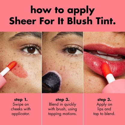 E.L.F COSMETICS SHEER FOR IT BLUSH TINT FOR LIPS AND CHEEKS (LEFT ON RED)