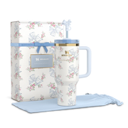 STANLEY 1913 X LOVESHACKFANCY QUENCHER TUMBLER WITH HANDLE (HOLIDAY COLLECTION BLUE)