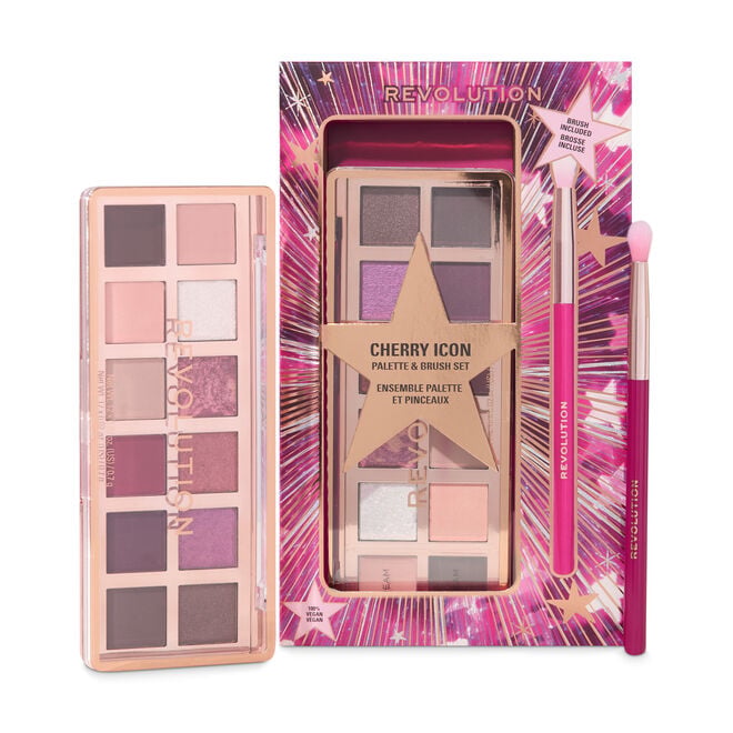 REVOLUTION CHERRY ICON PALETTE & BRUSH SET