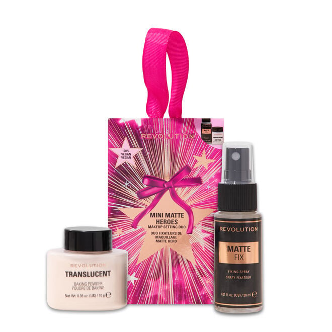 REVOLUTION MINI MATTE HEREOS MAKEUP SETTING DUO (POWDER TRANSLUCENT)