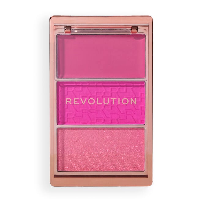 REVOLUTION BEAUTY BLUSH ICON PALETTE TRIO BLUSH  (HOT PINK FLAG)
