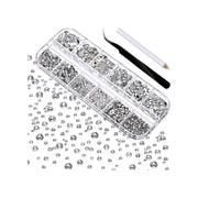 SNAPAHOLICSHOP Face Strass 2000 Pieces Flat Back Gems Rhinestones 6 Sizes
